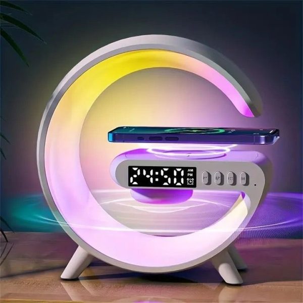 Rgb Light Bluetooth Speaker Charging 4 In 1 Led Atmosphere Rgb Night Light Alarm Clock Desk Lamp Bluetooth Speaker Wireless Charging Modern