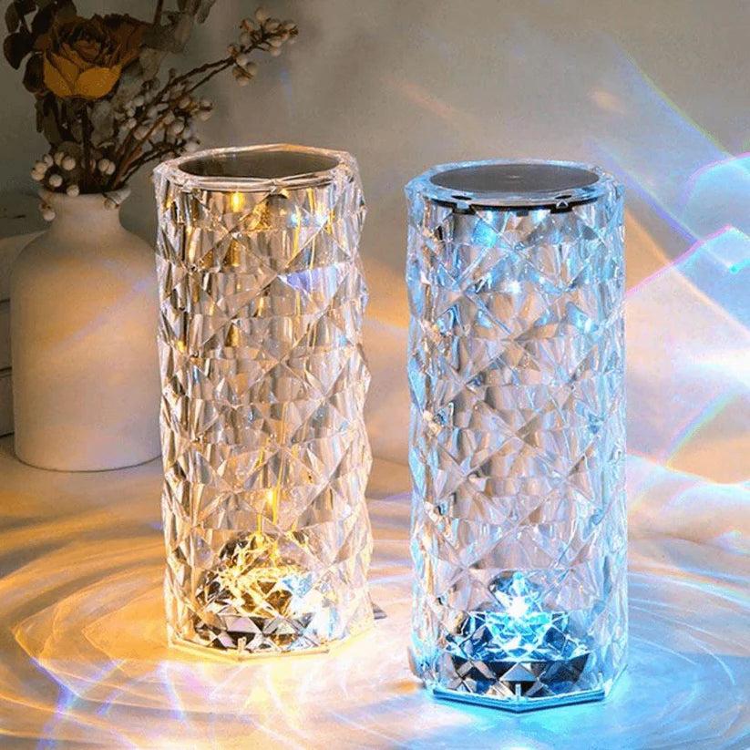 16 Colors Diamond Rose Crystal Touch Lamp Bedside Acrylic Usb Rechargeable Table Lamp – With Remote