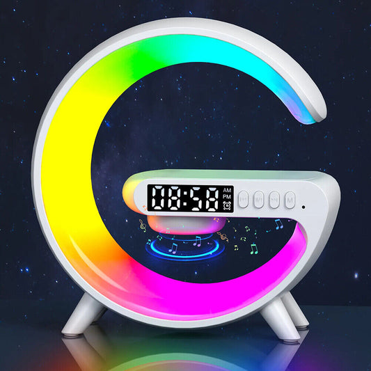 Rgb Light Bluetooth Speaker Charging 4 In 1 Led Atmosphere Rgb Night Light Alarm Clock Desk Lamp Bluetooth Speaker Wireless Charging Modern